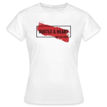 Hektik und Herz werden sich abheben - motivierend - Frauen T-Shirt - Weiß - Vorne - AI Model Female 172 dark (172cm)