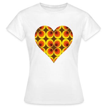 70er Jahre Herz - Frauen T-Shirt - Weiß - Vorne - AI Model Female 172 dark (172cm)