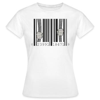 Gefangen im Barcode - Frauen T-Shirt - Weiß - Vorne - AI Model Female 172 dark (172cm)