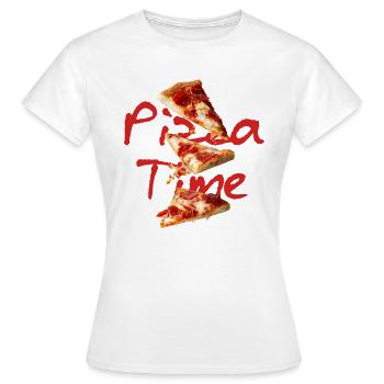 L’heure de la pizza - T-shirt Femme - blanc - Devant - AI Model Female 172 dark (172cm)