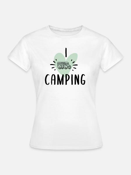 I love Camping - Frauen T-Shirt - Weiß