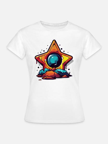 Ein Stern auf den Felsen - Frauen T-Shirt - Weiß