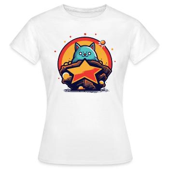 Brave and bold cat - Women's T-Shirt - white - Front - AI Model Female 172 dark (172cm)