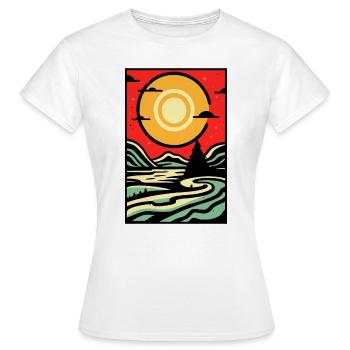 Moderne abstrakte Szene der Natur - Frauen T-Shirt - Weiß - Vorne - AI Model Female 172 dark (172cm)