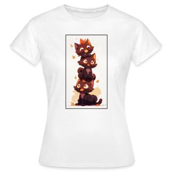 Ein Haufen niedlicher Kätzchen - Frauen T-Shirt - Weiß - Vorne - AI Model Female 172 dark (172cm)