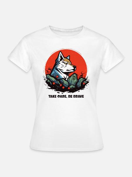 Sei mutig wie ein Wolf - Frauen T-Shirt - Weiß