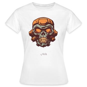 Crâne de dessin animé comique vintage rétro - T-shirt Femme - blanc - Devant - AI Model Female 172 dark (172cm)