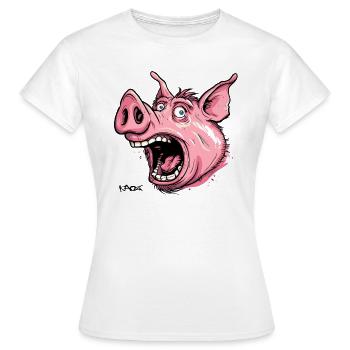 Shocked Pig - Women's T-Shirt - white - Front - AI Model Female 172 dark (172cm)