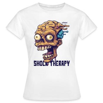Thérapie de choc pour un crâne de zombie fou - T-shirt Femme - blanc - Devant - AI Model Female 172 dark (172cm)