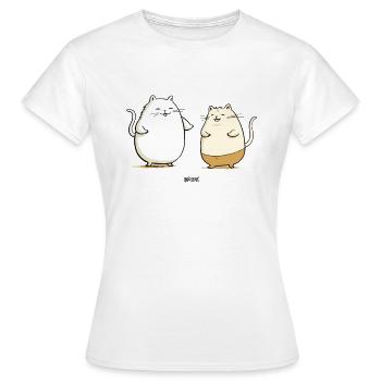 Chubby cat friends - Women's T-Shirt - white - Front - AI Model Female 172 dark (172cm)