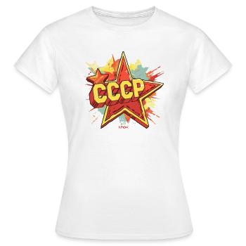 CCCP: Sowjetische kommunistische Parodie - Frauen T-Shirt - Weiß - Vorne - AI Model Female 172 dark (172cm)