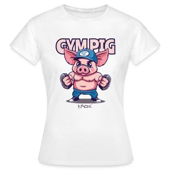Muskelprotz Fitnessstudio Schwein - Frauen T-Shirt - Weiß - Vorne - AI Model Female 172 dark (172cm)