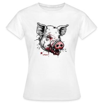 Grandes cicatrices : Cochon zombie blanc - T-shirt Femme - blanc - Devant - AI Model Female 172 dark (172cm)