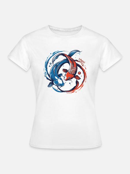 Das Yin und Yang des Welses Fisch - Frauen T-Shirt - Weiß
