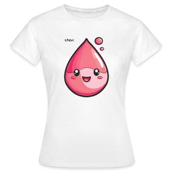 Red Liquid Funny Happy Drop - Women's T-Shirt - white - Front - AI Model Female 172 dark (172cm)