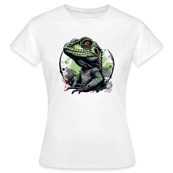 Lézard dragon d’eau, un dragon d’eau - T-shirt Femme - blanc - Devant - AI Model Female 172 dark (172cm)