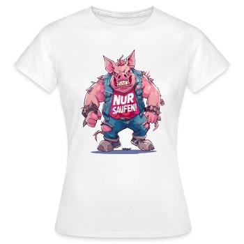 Le cochon à bascule de fête veut juste se bagarrer et boire - T-shirt Femme - blanc - Devant - AI Model Female 172 dark (172cm)