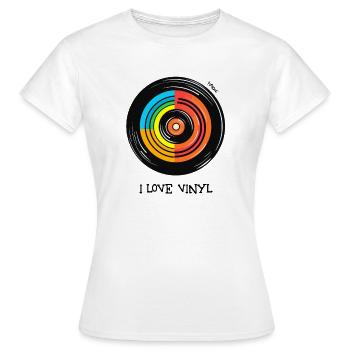 I love vinyl records - Women's T-Shirt - white - Front - AI Model Female 172 dark (172cm)