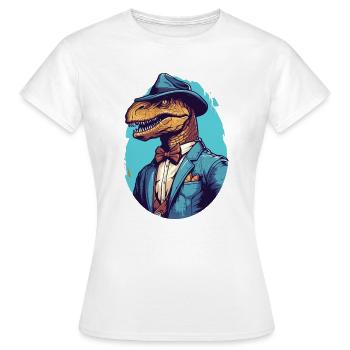 Dinosaure Raptor Détective - T-shirt Femme - blanc - Devant - AI Model Female 172 dark (172cm)