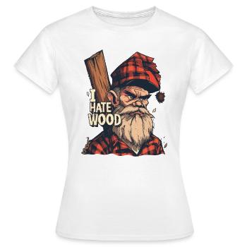 Je déteste le bois : bûcheron en colère sans hache - T-shirt Femme - blanc - Devant - AI Model Female 172 dark (172cm)