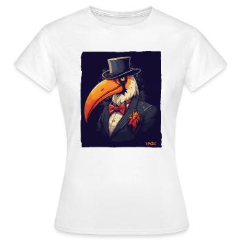 Le toucan d’un gentleman - T-shirt Femme - blanc - Devant - AI Model Female 172 dark (172cm)
