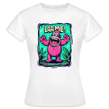 Pink und Grüner Cartoon-Gorilla: Lahm! - Frauen T-Shirt - Weiß - Vorne - AI Model Female 172 dark (172cm)