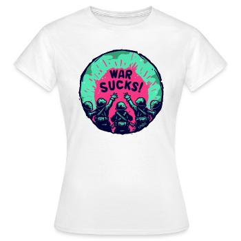 Des soldats de dessins animés unis : la guerre, c’est nul - T-shirt Femme - blanc - Devant - AI Model Female 172 dark (172cm)