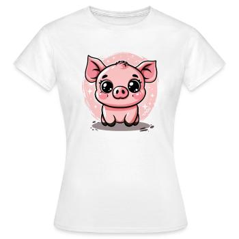 Mignon petit cochon porcelet cochon - T-shirt Femme - blanc - Devant - AI Model Female 172 dark (172cm)