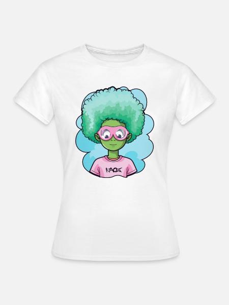 Blauer Afro Kind - Frauen T-Shirt - Weiß
