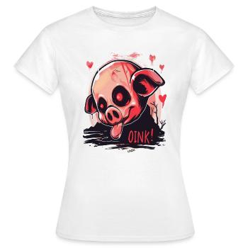 Nosferatu Vampire Zombie Piggy, Oink ! - T-shirt Femme - blanc - Devant - AI Model Female 172 dark (172cm)