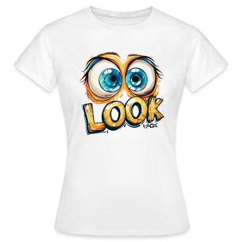 Schau, da sind große Augen - Frauen T-Shirt - Weiß - Vorne - AI Model Female 172 dark (172cm)