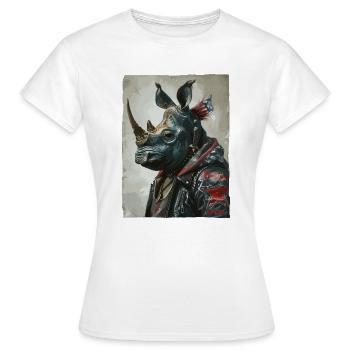 Patriotischer Punk-Nashorn - Frauen T-Shirt - Weiß - Vorne - AI Model Female 172 dark (172cm)