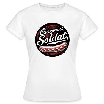 Le drôle de soldat Currywurst - T-shirt Femme - blanc - Devant - AI Model Female 172 dark (172cm)