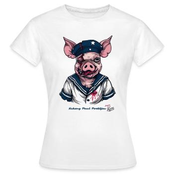The scent of a battered sow sailor pig - Women's T-Shirt - white - Front - AI Model Female 172 dark (172cm)