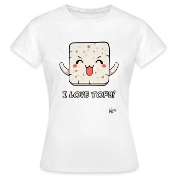 J’aime le tofu - Un must pour les fans de tofu - T-shirt Femme - blanc - Devant - AI Model Female 172 dark (172cm)