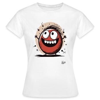 Petite créature heureuse souriant et célébrant - T-shirt Femme - blanc - Devant - AI Model Female 172 dark (172cm)