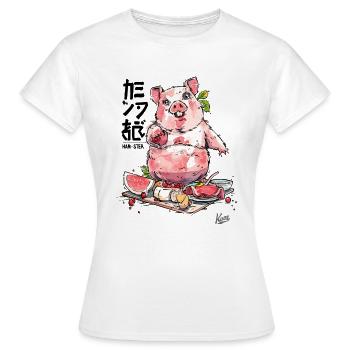 HAM-STER jambon et hamster carnivore - T-shirt Femme - blanc - Devant - AI Model Female 172 dark (172cm)