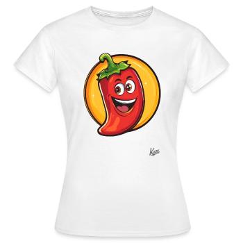 Bonjour! Pepperoni épicé drôle - T-shirt Femme - blanc - Devant - AI Model Female 172 dark (172cm)