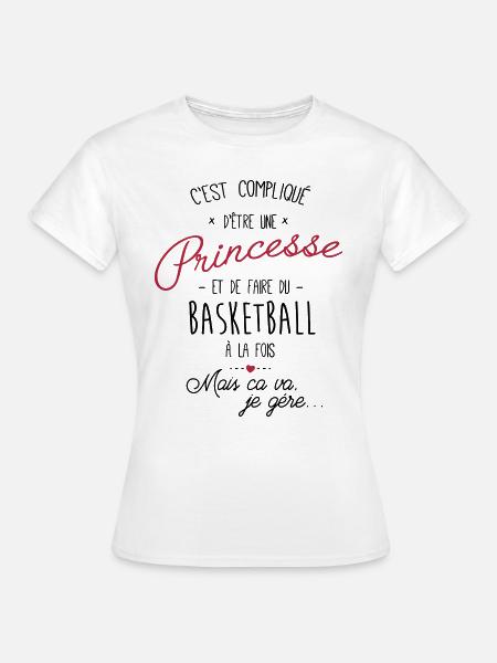 princesse et Basketball / basket - T-shirt Femme - blanc
