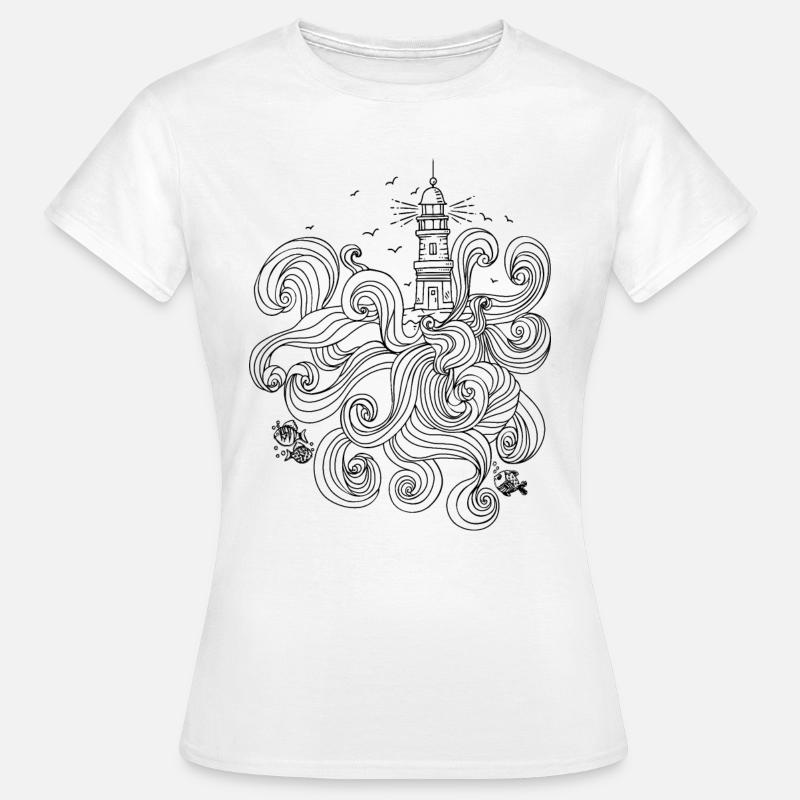Lighthouse with wild waves - Women's T-Shirt - white