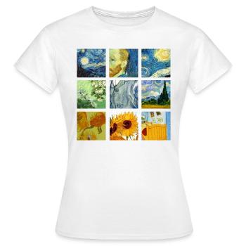 Van Art Gogh Graphique - T-shirt Femme - blanc - Devant - AI Model Female 172 dark (172cm)