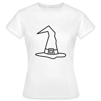 Chapeau de sorcière Halloween chapeau de sorcières - T-shirt Femme - blanc - Devant - AI Model Female 172 dark (172cm)
