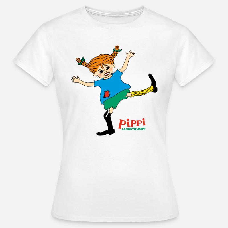Pippi Langstrømpe Pippi danser som hun vil - T-skjorte for kvinner - hvit