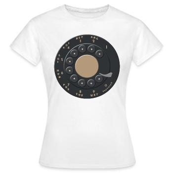 Téléphone Vintage cadran rotatif rétro à l’ancienne - T-shirt Femme - blanc - Devant - AI Model Female 172 dark (172cm)