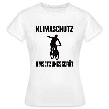 Klimaschutz Umsetzungsgerät Fahrrad Fahren Klima - Frauen T-Shirt - Weiß - Vorne - AI Model Female 172 dark (172cm)