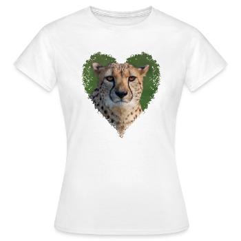 Wild Beauty Cheetah s Piercing Eyes - Women's T-Shirt - white - Front - AI Model Female 172 dark (172cm)