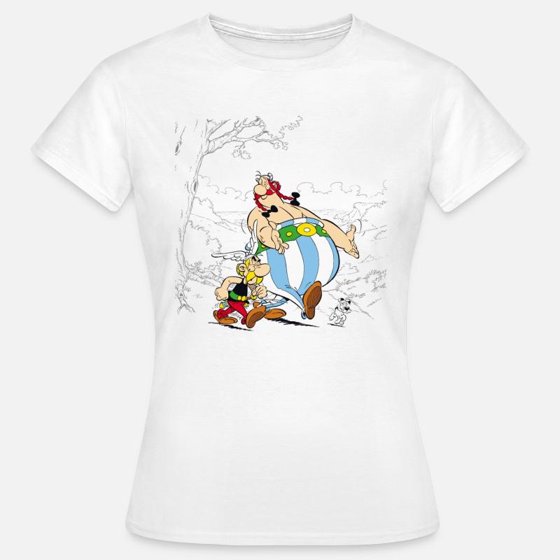 Asterix & Obelix Dogmatix Taking A Walk - Koszulka damska - biały