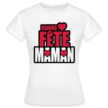 bonne fête maman (fête des mères) - T-shirt Femme - blanc - Devant - AI Model Female 172 dark (172cm)