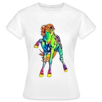 neon horse - Women's T-Shirt - white - Front - AI Model Female 172 dark (172cm)