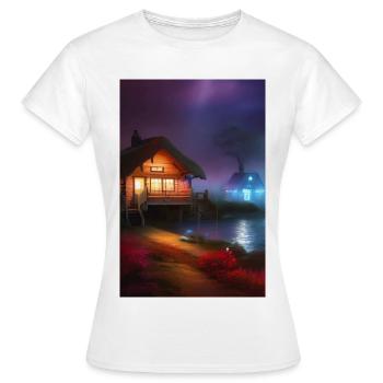 Charmante cabane au bord du lac - T-shirt Femme - blanc - Devant - AI Model Female 172 dark (172cm)